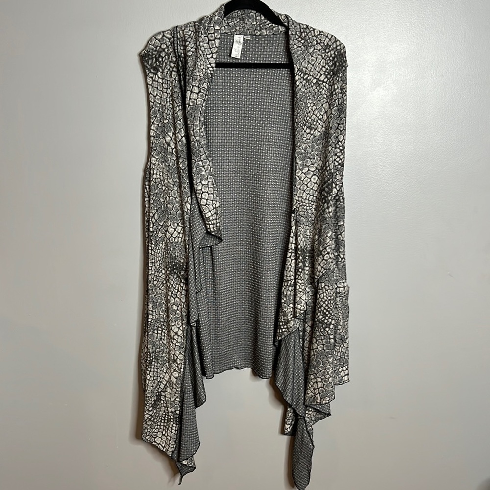 Flutter & Squeak Snake Skin Print Open Front Wate… - image 1